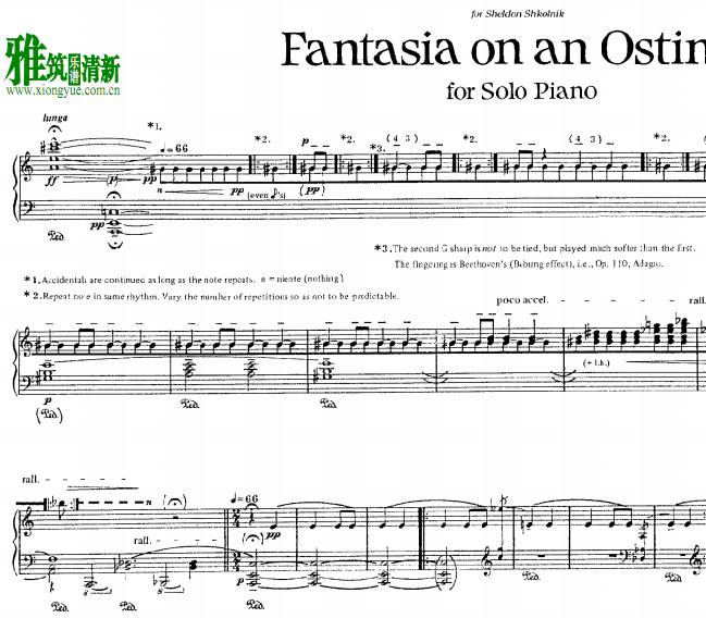 John Corigliano - Fantasia on an ostinato钢琴谱