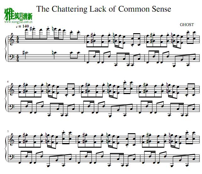 The Chattering Lack of Common Sense钢琴谱
