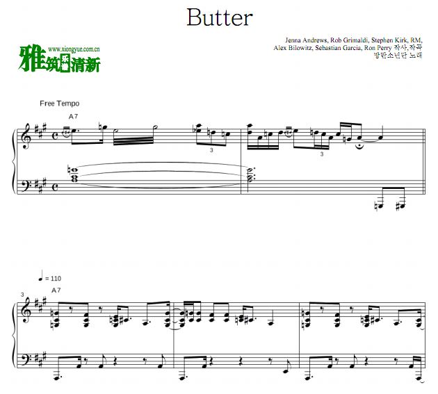 防弹少年团 Butter钢琴谱