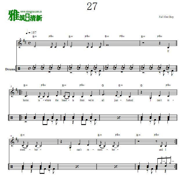 Fall Out Boy - 27鼓谱