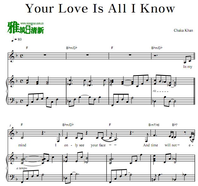 Chaka Khan - Your Love Is All I Know钢琴谱 正谱