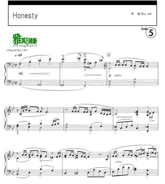 Billy Joel - Honesty钢琴谱