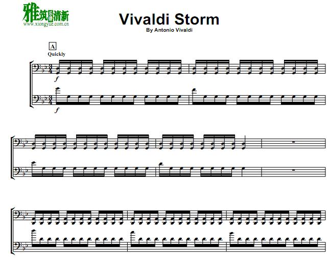 2CELLOS版 vivaldi storm大提琴二重奏谱