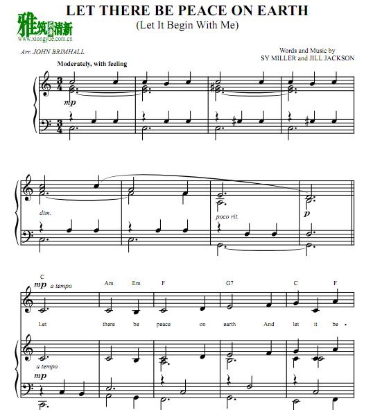 Let There Be Peace on Earth 钢琴谱