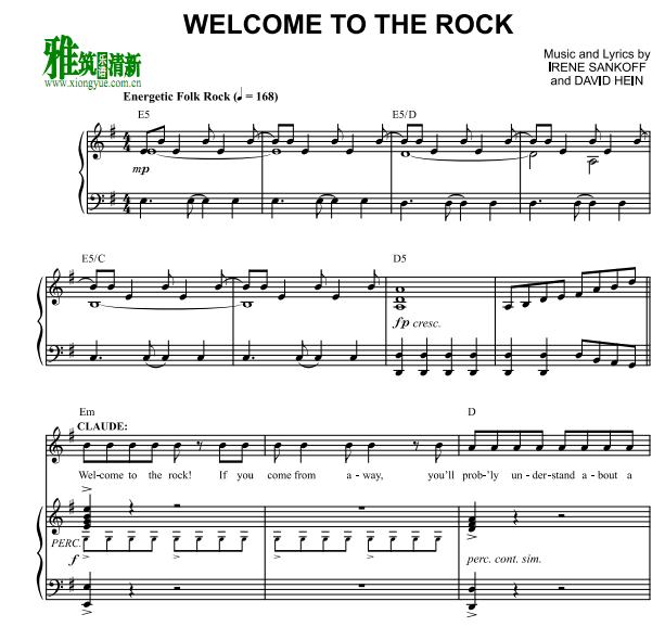 Welcome to the Rock钢琴伴奏谱