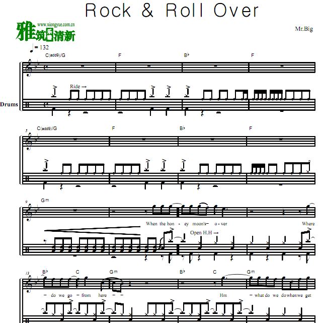 Mr.Big -  Rock & Roll Over鼓谱