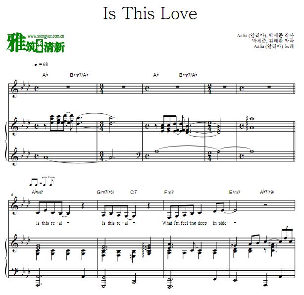 黑道律师文森佐OST5 Is This Love歌谱 钢琴谱