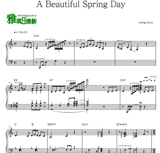 101斑点狗 - A Beautiful Spring Day钢琴谱
