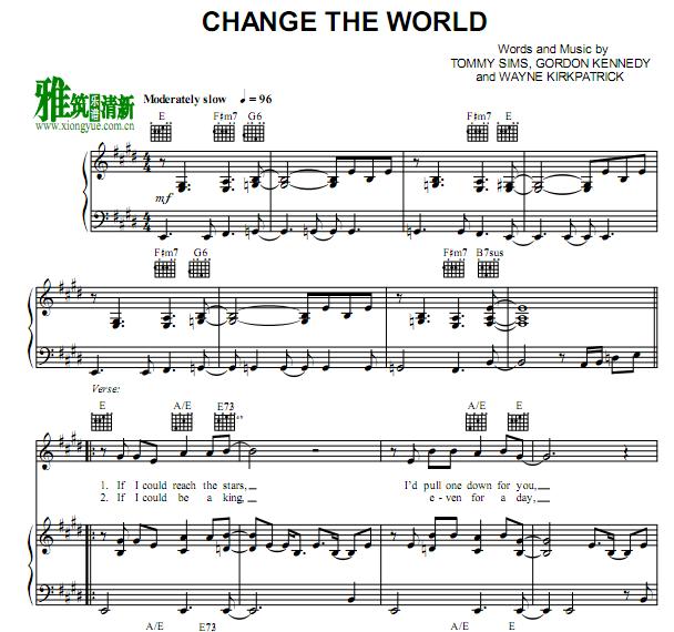 Eric Clapton - Change The World钢琴谱