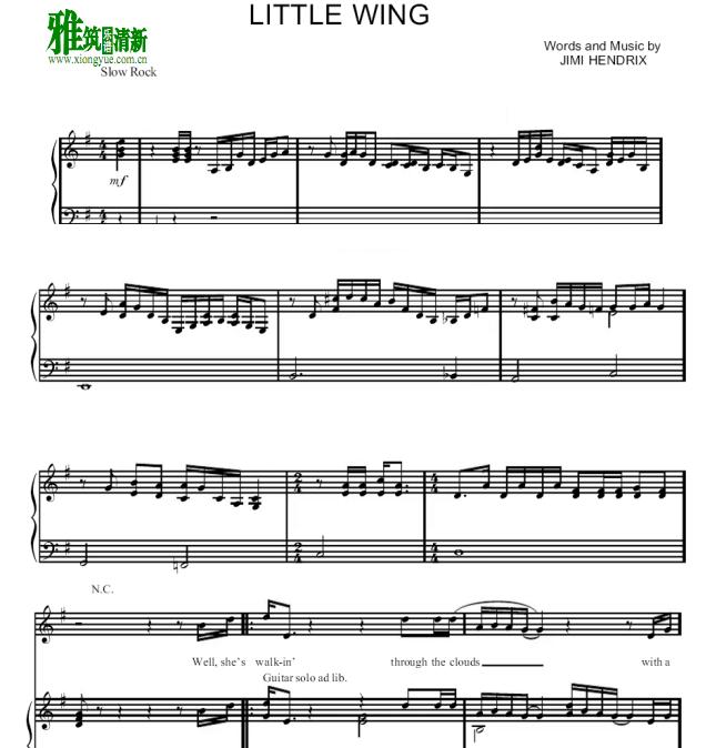 Jimi Hendrix - Little Wing钢琴谱