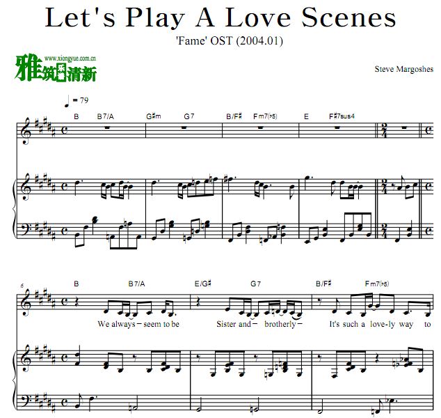 Steve Margoshes - Let's play a Love Scenes歌谱 正谱 钢琴谱