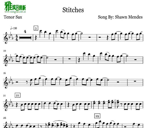 Stitches 次中音萨克斯谱