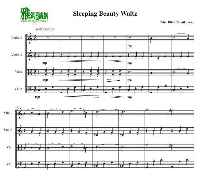睡美人圆舞曲 Sleeping Beauty Waltz 弦乐四重奏谱