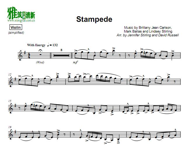 Lindsey Stirling - Stampede小提琴谱