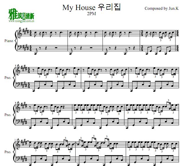 2PM - My House钢琴谱