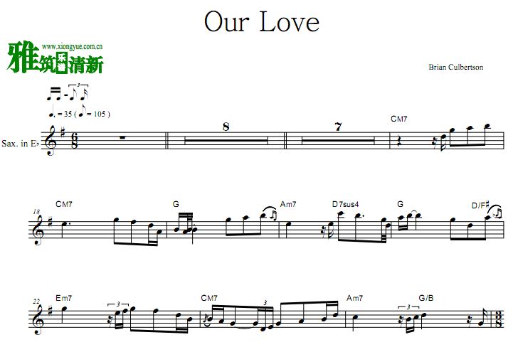 Brian Culbertson - Our LoveE降萨克斯谱