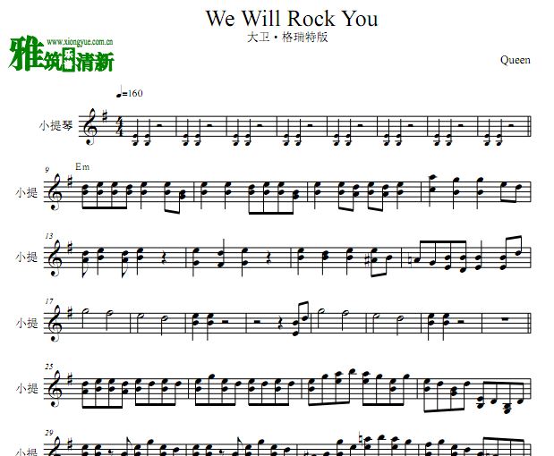David Garrett - We Will Rock You小提琴谱