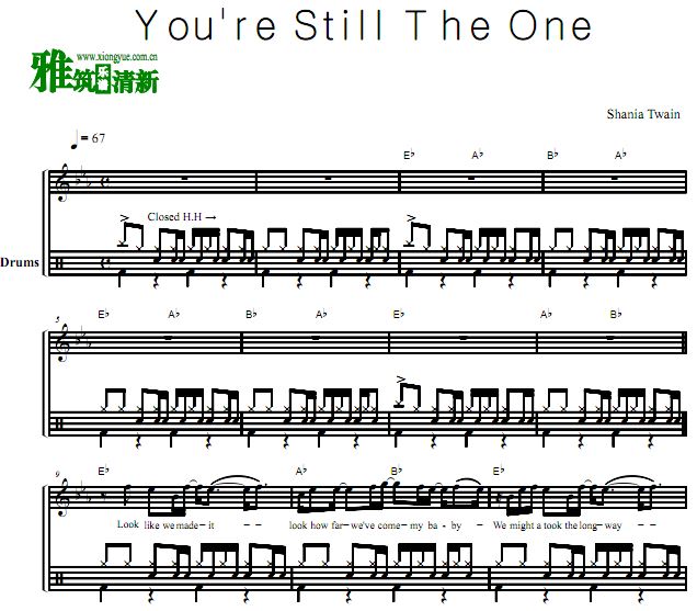 Shania Twain - You're Still the One 架子鼓谱