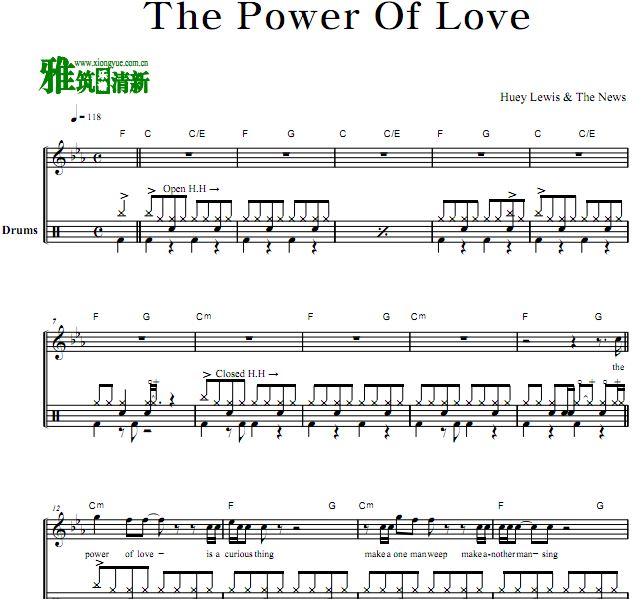 Huey Lewis & The News - The Power Of Love鼓谱