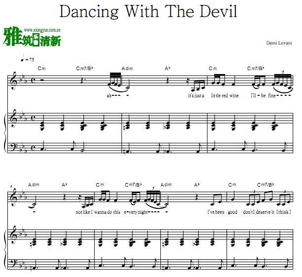 Demi Lovato - Dancing With The Devil歌谱 正谱