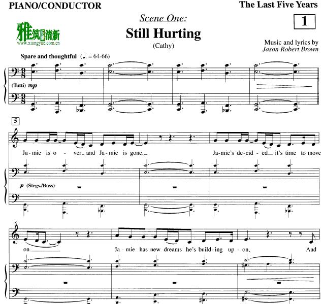 The last five years - still hurtiing 歌谱 正谱 钢琴伴奏谱