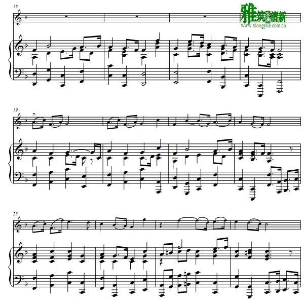 亨德尔 水上音乐 Air 小提琴钢琴谱