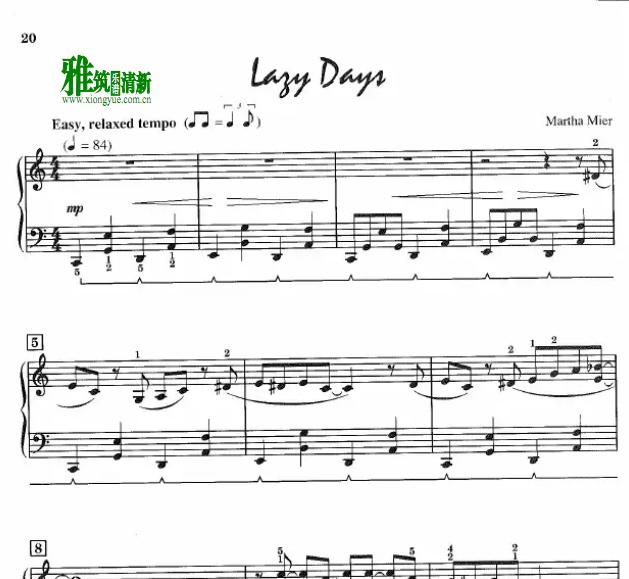 Martha Mier-  Lazy Days爵士钢琴谱
