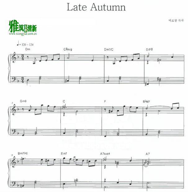 善良的男人 - Late Autumn钢琴谱