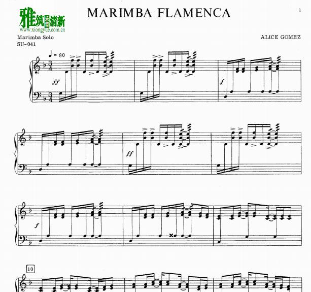 alice gomez - marimba flamenca马林巴谱