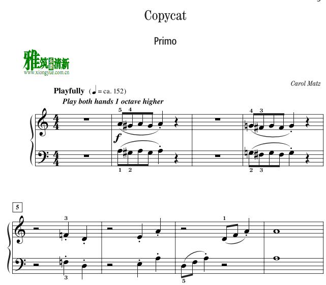 copycat 四手联弹谱