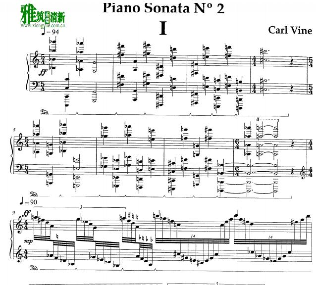Carl Vine - Piano Sonata No. 2钢琴谱