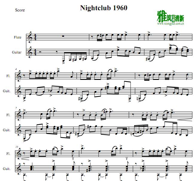 皮亚佐拉 探戈的历史 夜总会 Nightclub 1960小提琴吉他二重奏谱