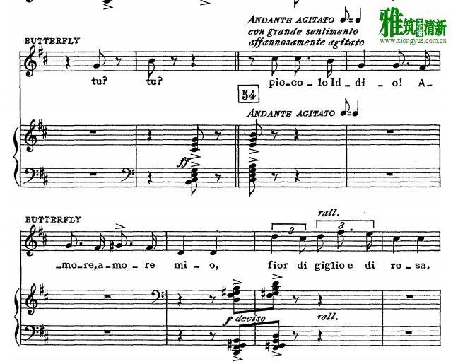 Madama Butterfly - Tu, tu piccolo Iddio 钢琴伴奏谱