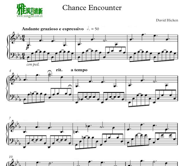 David Hicken - Chance Encounte钢琴谱