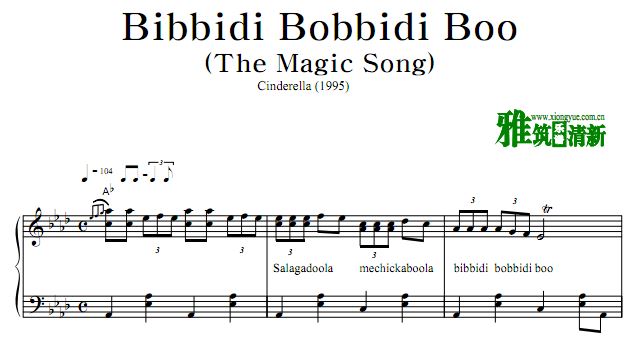 灰姑娘 Bibbidi Bobbidi Boo钢琴谱