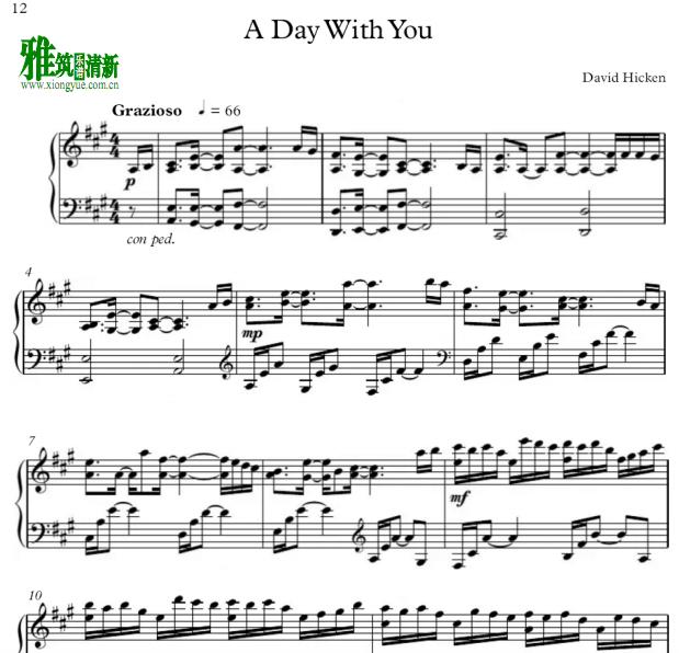David Hicken - A Day With You钢琴谱
