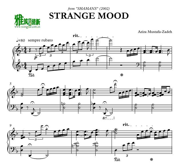 aziza mustafa zadeh - strange mood钢琴谱