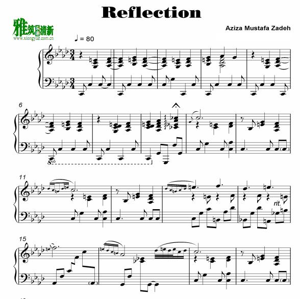aziza moustafa zadeh - reflection钢琴谱