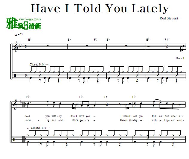 Rod Stewart - Have I Told You Lately架子鼓谱