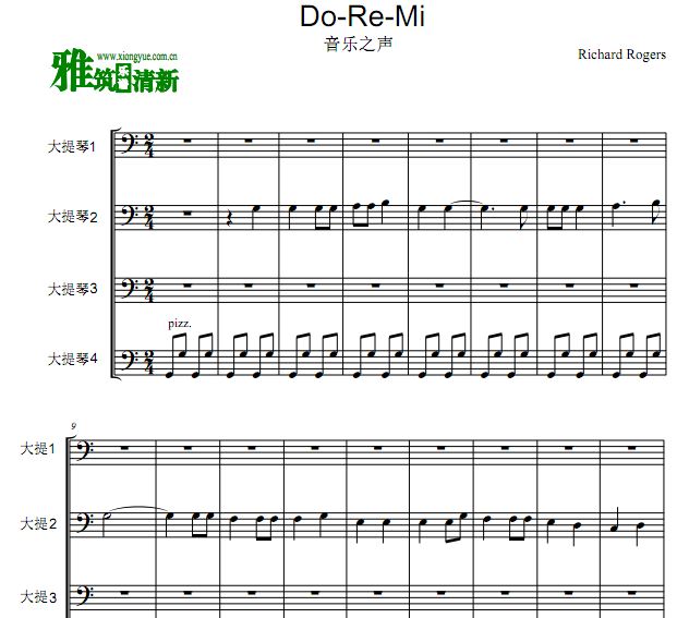 音乐之声 Do-Re-Mi 哆来咪大提琴四重奏谱