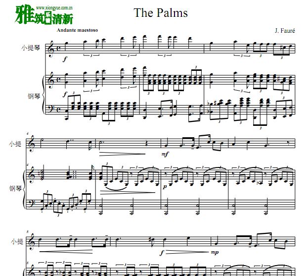 The Palms小提琴钢琴合奏谱