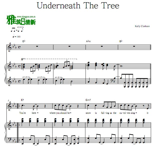 Kelly Clarkson - Underneath The Tree 歌谱 钢琴谱 正谱