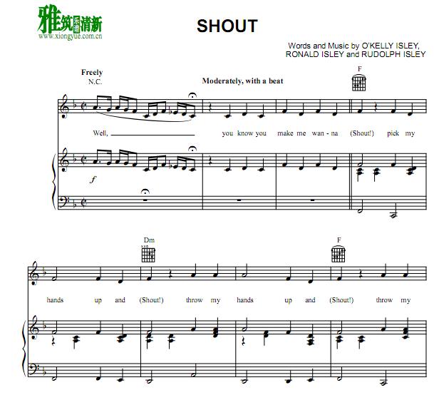 sister act 修女也疯狂 shout钢琴谱