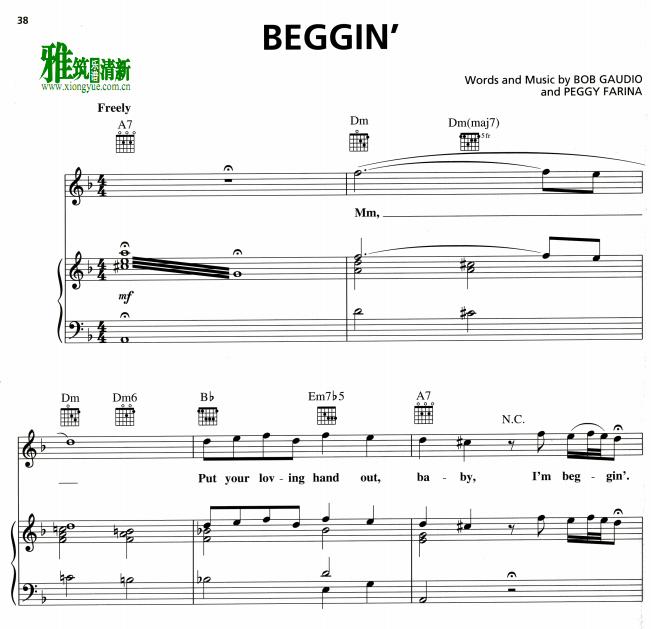 madcon - beggin钢琴谱