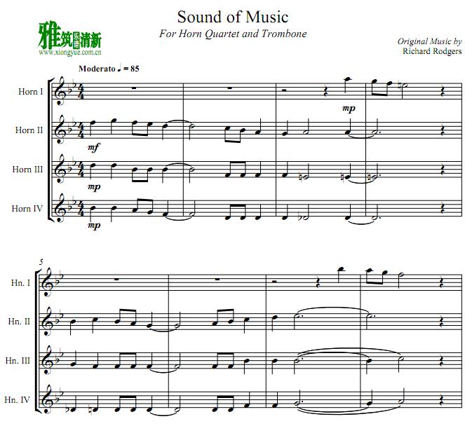 Sound of Music 圆号四重奏谱