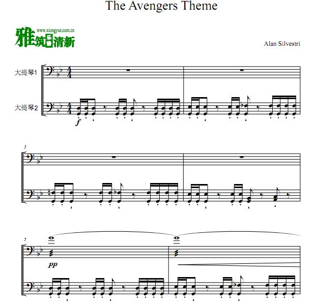 The Avengers Theme 复仇者联盟大提琴二重奏谱