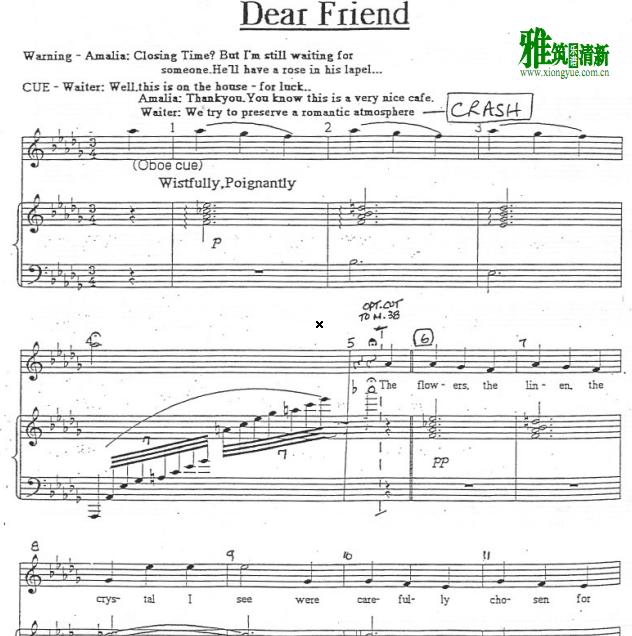 she love me 她爱我 - dear friend钢琴伴奏谱