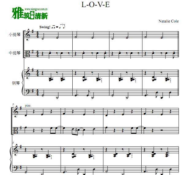 Natalie Maria Cole - LOVE 小提琴中提琴钢琴谱