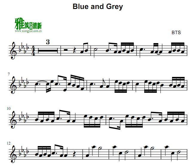 bts - Blue and Grey 小提琴谱
