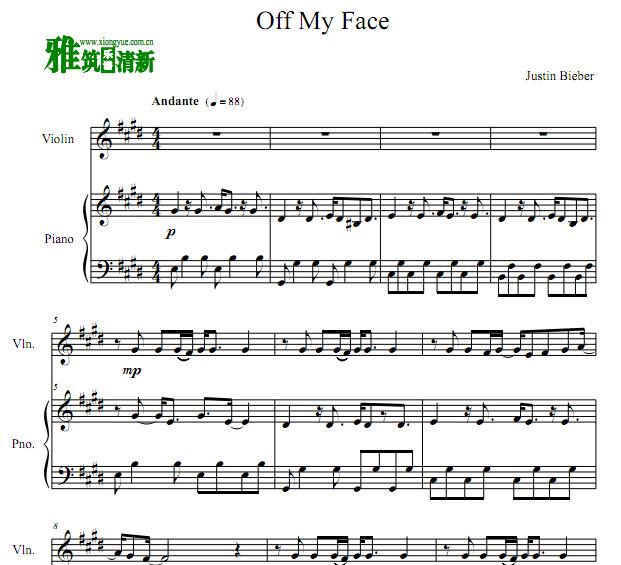 Off My Face小提琴谱
